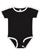 INFANT RETRO RINGER BODYSUIT Black/White Open