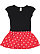 INFANT BABY RIB DRESS Black/Red-White Dot 