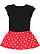 INFANT BABY RIB DRESS Black/Red-White Dot Back