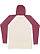 UNISEX LNG SLV RAGLAN HOOD TEE Ntrl Heather/Vn Burgundy/Ntrl Back