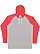 ADULT LNG SLV RAGLAN HOOD TEE Vn Heather/Vn Red/White 