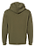 Pullover Fleece Hoodie Military Green Ghosted Back View