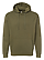 Pullover Fleece Hoodie Military Green Ghosted Front View