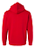Full Zip Fleece Hoodie Red Ghosted Back View