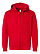Full Zip Fleece Hoodie Red Ghosted Front View