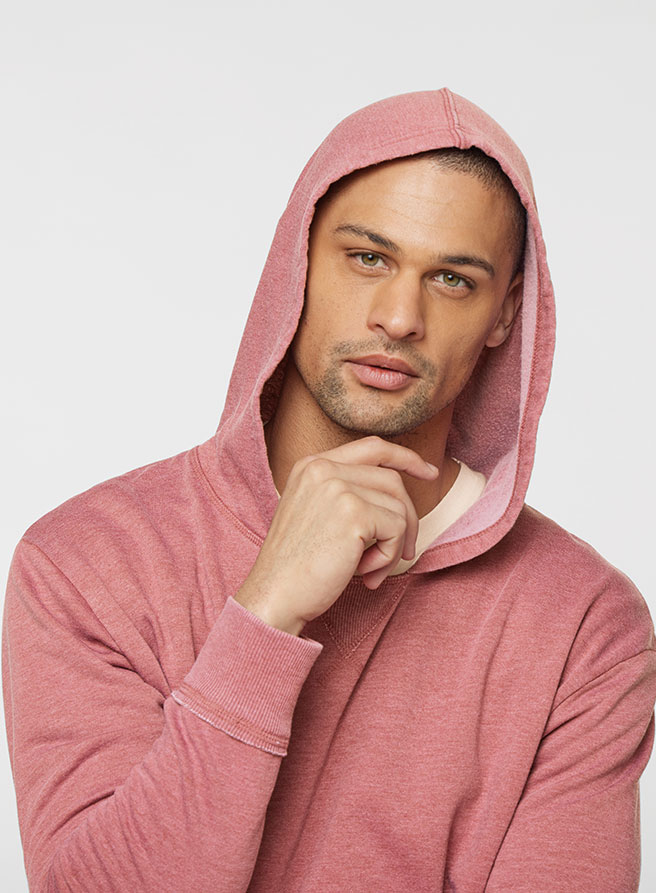 6936 UNISEX VINTAGE WASH HOODIE WEATHERED ROUGE